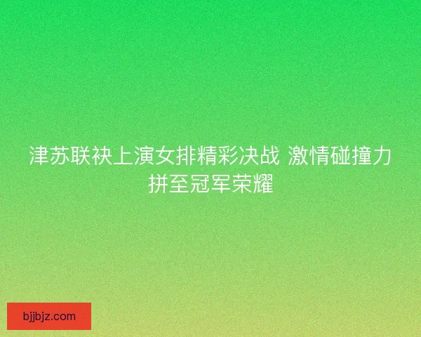 津苏联袂上演女排精彩决战 激情碰撞力拼至冠军荣耀